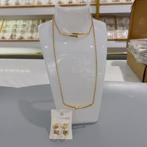 Quality Fashion Square Pendant Necklace Stainless Steel Gold Plated wholesale