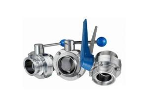 Quality Hygienic Stainless Steel Sanitary Butterfly Valve , Tri Clamp Butterfly Valve For Food wholesale
