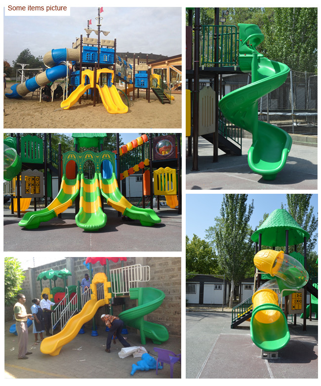 Anti - Skid Plastic Playground Slide Themed Playground Equipment