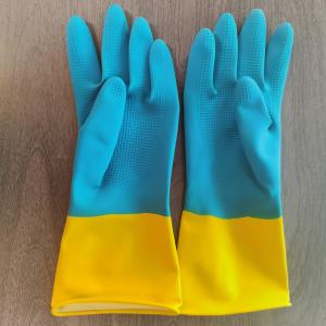 Quality Kitchen Latex Industrial Bicolor Glove 32CM Latex Dishwashing Gloves wholesale