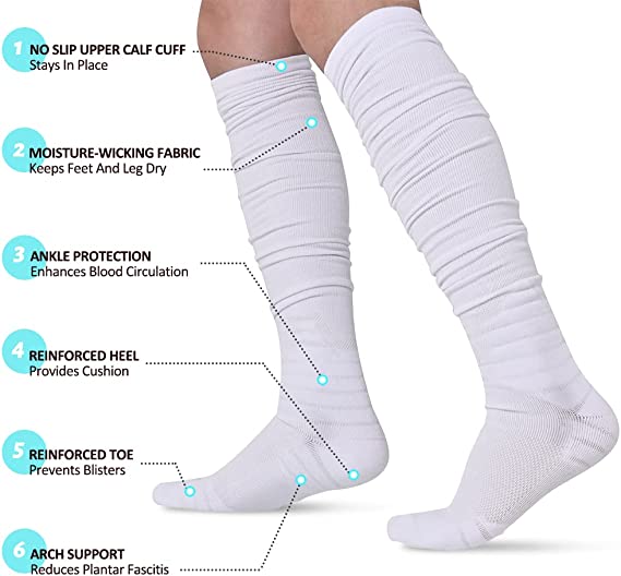 Extra Long Padded Football Scrunch Socks for Youth Athletes' Comfort and Support
