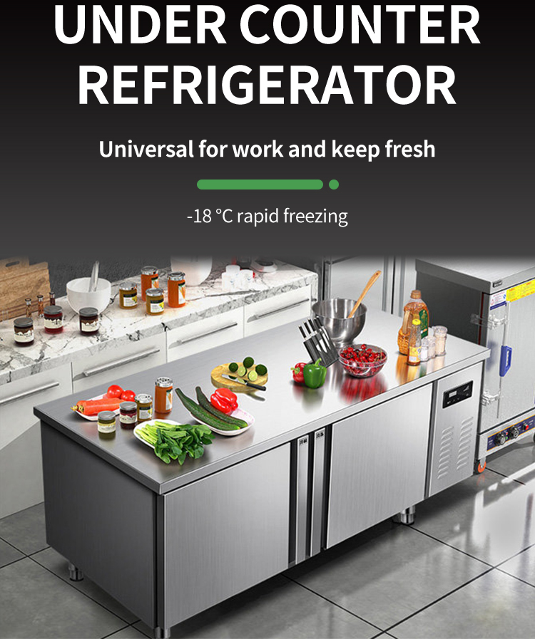 Customized Dimensions Four-Drawer Pizza Prep Table Refrigerator for Catering
