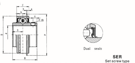 OHSAS 18001 2007 Certified Pillow Block Bearing Sizes SER 208 for Long Life Customized