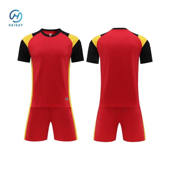 Custom Logo Children Size Soccer Jersey Set In Blue Yellow For Maximum Wear