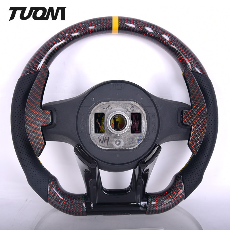Special Red Carbon Fiber Mercedes Benz Steering Wheel PU Leather OEM