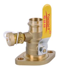 Quality YomteY Brass Press Rotating-Flanged Ball Valve with drain wholesale
