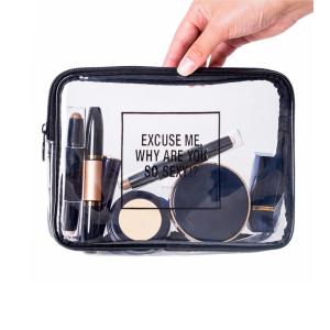 Quality OEM Clear Handle Cosmetic 18x5x8cm PVC Pencil Bag wholesale