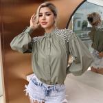 Chic Versatile Elevate Style Collar Detail Shirt Blouse Chic Black High Waisted