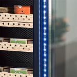Large Capacity Black Wood Frame Cigar Cooler Humidifier Cabinet