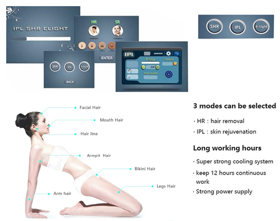 2018 NUBWAY high quality beauty salon professional multifunction e-light ipl SHR hair removal machine
