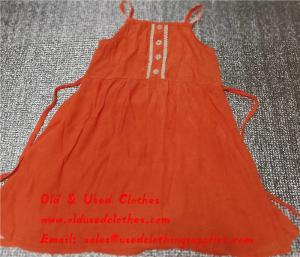 Quality Bundle Used Kids Clothes Second Hand Childrens Clothing Girls Orange Dress wholesale