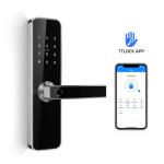 Combination Zinc Alloy Fingerprint Door Handle Lock Single Chip Control Motor