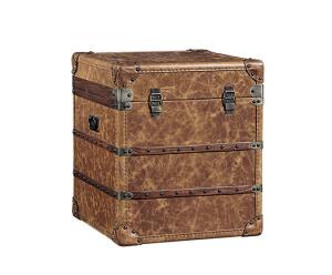 Quality Vintage Retro Style Genuine Leather Vintage Steamer Trunk Coffee Table With Rivets wholesale