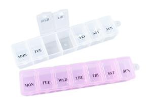 Quality Colorful PP Weekly Pill Organizer Box With Clear Lid Pill Box Pharmacy wholesale