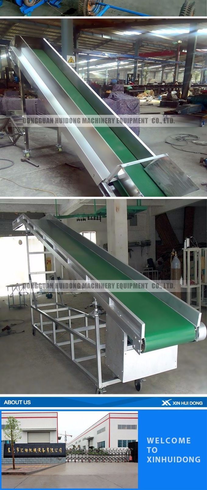 Flat Belt Shipping Roller Conveyor , Live Roller Conveyor For Climbing