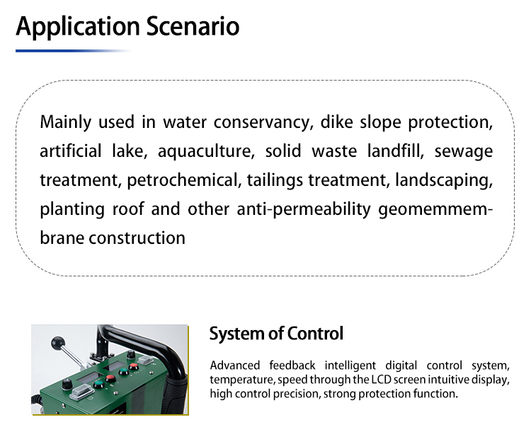 Geomembrane Welding Machine 0.2-2.5mm with Function PE PP PVC Plastic Welder