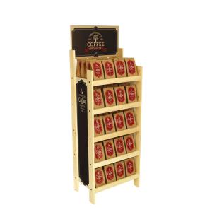 Quality Classical Wine Bottle Display Stand Wooden Coffee Bag Display Rack wholesale