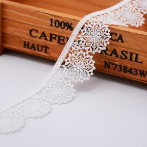 Quality KJ20061 3.2cm Snowflakes Embroidery Lace Trim wholesale
