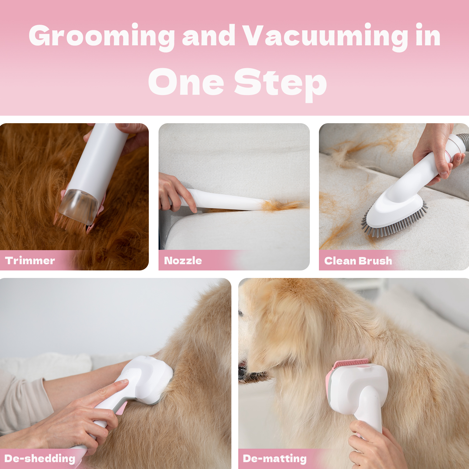 300W Pet Grooming Brush Clippers Vacuum Kit and Performance with Vacuum Cleaner Set