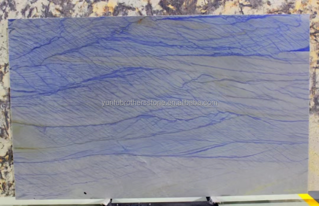 Directly Sell Honed Azul Imperial Slab Blue Sky Quartzite Grand Skylight Marble Tile