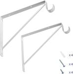 Standard Heavy Duty White Closet Shelf Rod Brackets for 10*11inch Rods and More