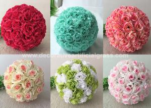 Quality 8'' Fake Flower Balls Silk Fabric Hanging Kissing Ball Flowers wholesale