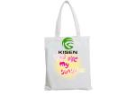 Durable Thick Organic Cotton Canvas Bags , Logo Printed White Cotton Tote Bag