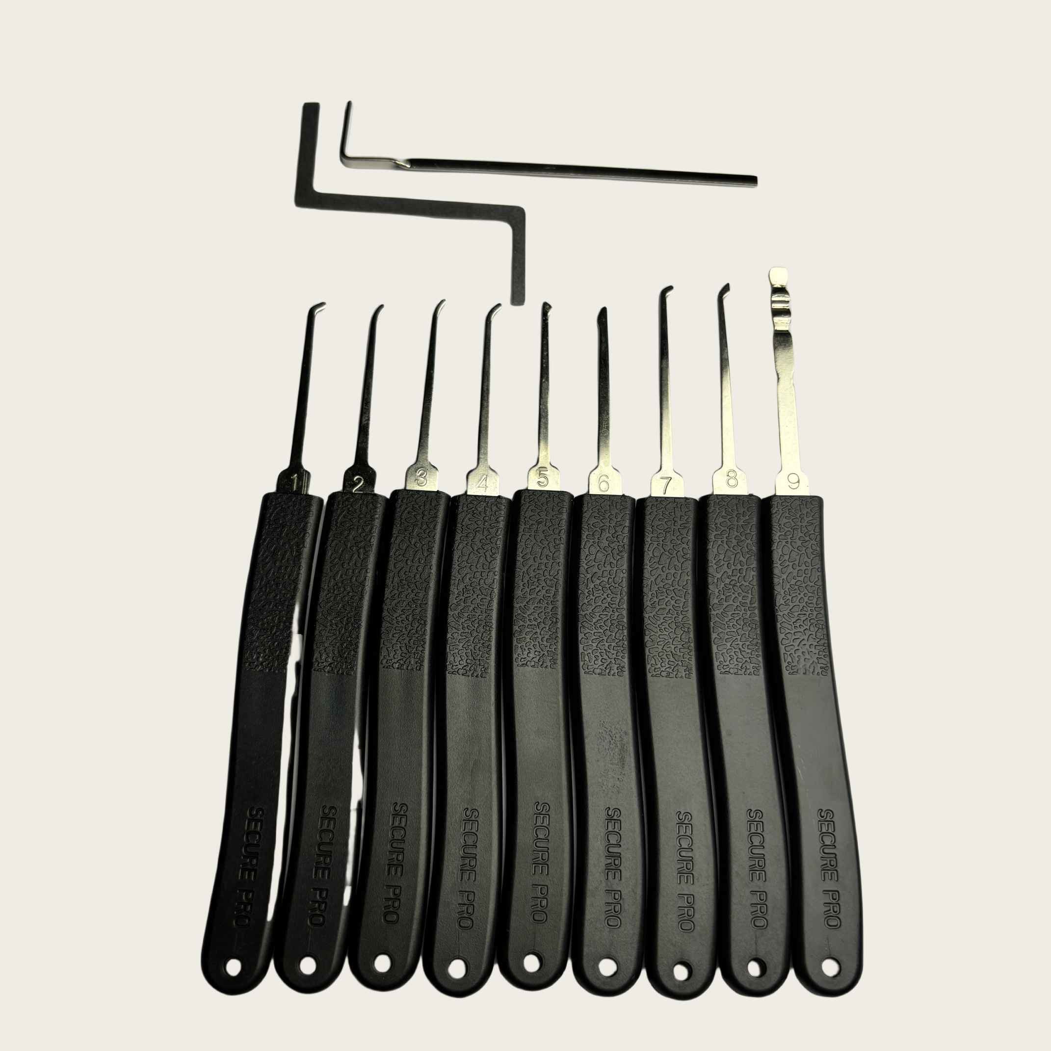 Stainless Steel Practice Padlock Set 9pcs Lock Opener Set Black