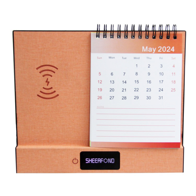 Table Top Creativity Wireless Charging Calendar New Style 2024 Custom Print