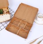 Craft Paper Printed Container Tray for Sushi Food Slim Japanese Packaging Take
