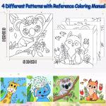 Beginner Friendly Pre Printed Canvas Oil Painting Set Cute Animals For Children