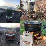 Picnic BBQ Cooker Portable Folding Stainless Steel Backpacking Stove Wood