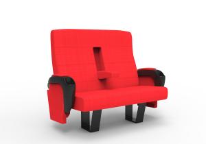 Quality Commercial Cinema lover seat,Lover chairs with big cup holder wholesale