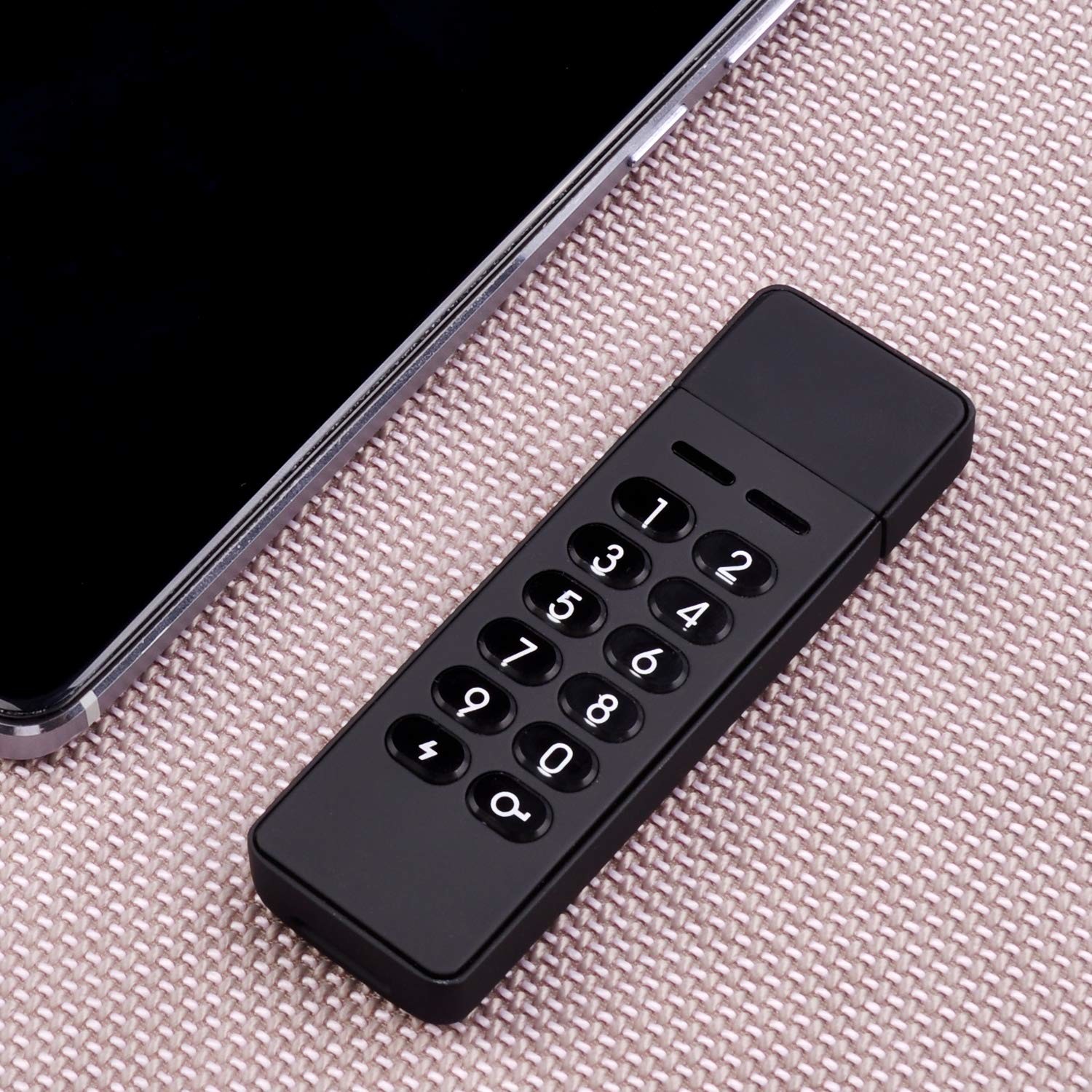 USB Encrypted Flash Drive Password Key 32GB Aluminum with Keypad Portable 256-bit AES XTS Hardware for Business
