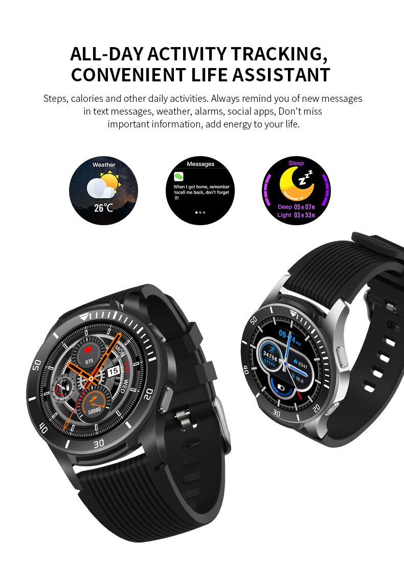 GT107 amazfit smart watch IP67 Circular Smartwatch Blood Oxygen Heart Rate Health Care