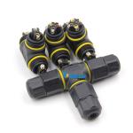 Outdoor T Type Quick Connect Electrical Cable Waterproof Brass Quick Connector
