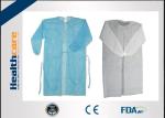 Nonwoven Disposable Dressing Gowns Hospital Scrubs With Elastic Cuff Anti Blood