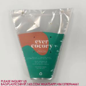 Quality biodegradable Trapezoid Cellophane Vegetable Bags Customize Logo Lettuce Packaging Bag wholesale