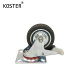 Zinc Plated 3inch 4inch 5inch Black Rubber Rotating Wheel for Furniture Trolley