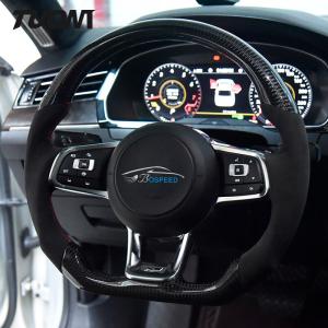 Quality 350mm Volkswagen Steering Wheel Carbon Fiber Black PU Leather wholesale