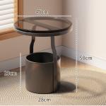 SEDIA Marble Edge Glass Top Sofa Side End Table Sleek Design