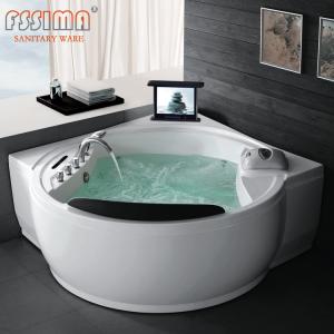 Quality Hotel SPA Massage Bathtub Corner Jetted 2 Person Jacuzzi Bathtub With Heater wholesale