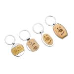 Bamboo Beechwood Wooden Engraved Keychain Sublimation Zinc Alloy Blank Keyring