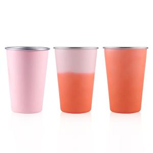 Quality Leak Proof Single Wall Stainless Steel Cup Color Changing Insulated Iced Coffee Tumbler With Straw Easy To Store For Family Dinner Or Outdoor wholesale