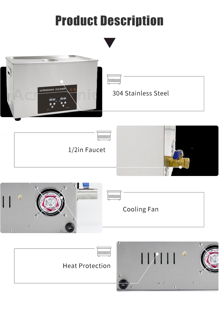 Metal Digital Ultrasonic Cleaner 10L With Sus Basket And Lid