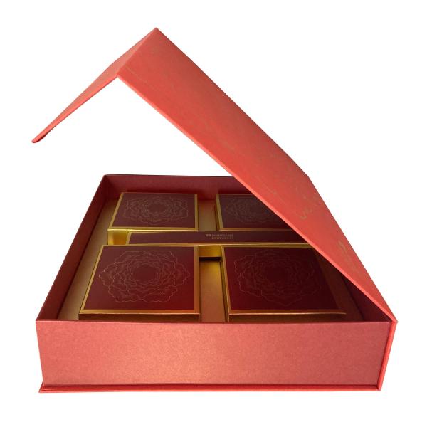 Customized Logo Printed Luxury Cardboard Paper Magnetic Mooncake Gift Box Food