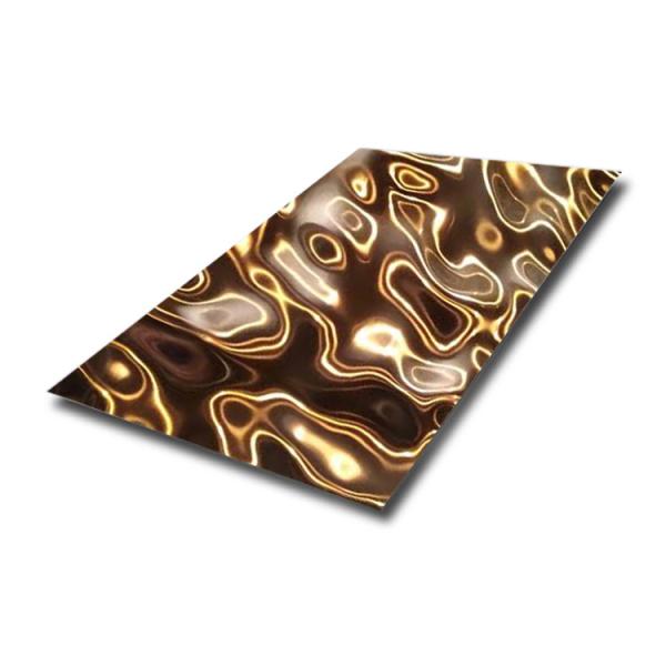 Cheap 8K Mirror Stamped Stainless Steel Sheet 0.5mm Water Ripple Stainless Steel Ceiling Plate for sale
