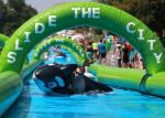 Outdoor Inflatable Slide The City Huge Water Slide 2 Lanes Quadruple Stitching