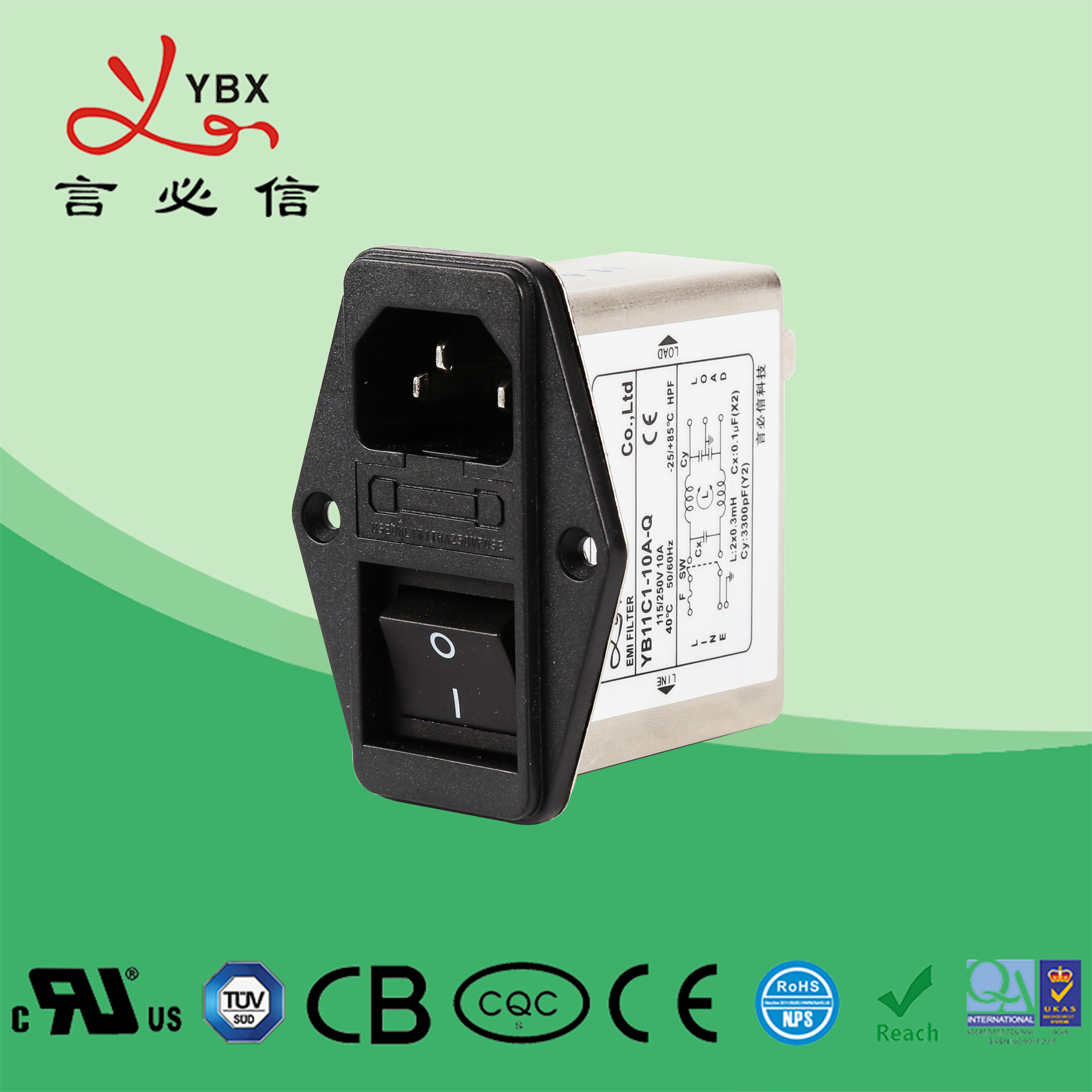 Treadmill Equipment Single Phase Emi Filter Two Stage Emc Noise Filter