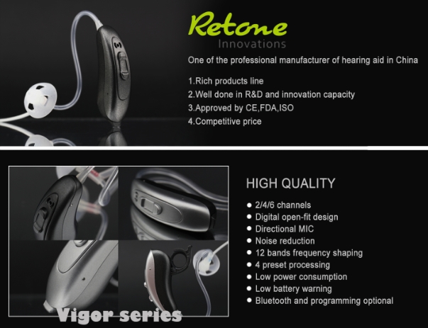 Mini Open Fit Hearing Aids Vigor 202 Personal Sound Amplifier Bluetooth